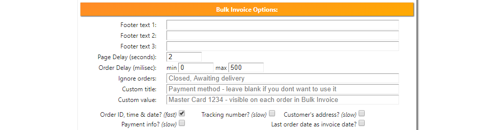 Ali Invoice - Bulk Invoice Options