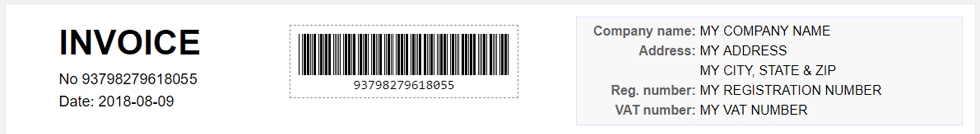 Ali Invoice - Your Company Info